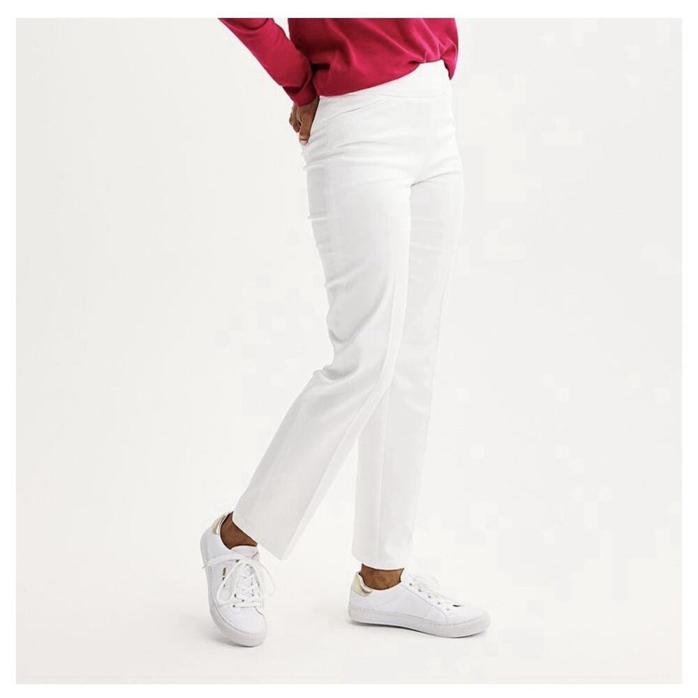 Women’s Croft & Barrow The Effortless Stretch White Pants Size 12 Regular